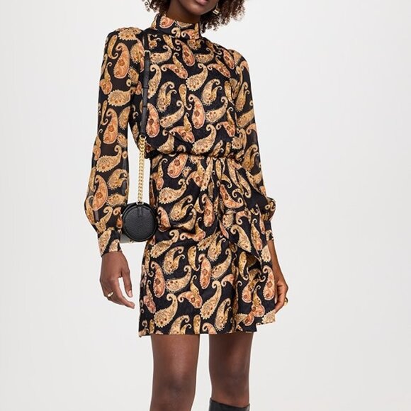 Saloni Isa Printed Draped Mini Dress - Picture 1 of 3